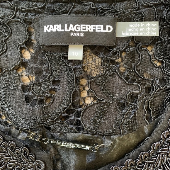Karl Lagerfeld NWOT Paris Topper Jacket Lace Lined - Picture 5 of 8